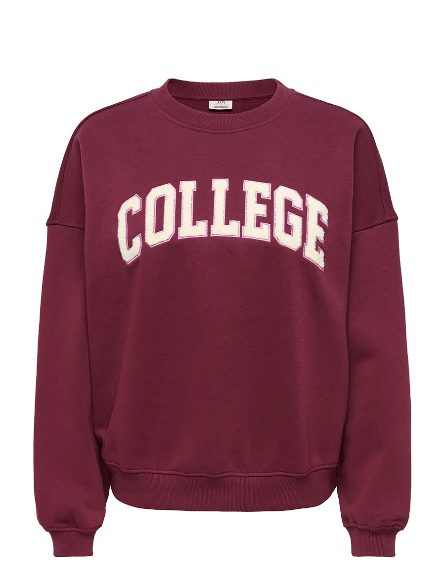 JDY - JDYMESA LIFE L/S O-NK EMB SWEAT JRS NOOS - igapäevane stiil - windsor wine - 0