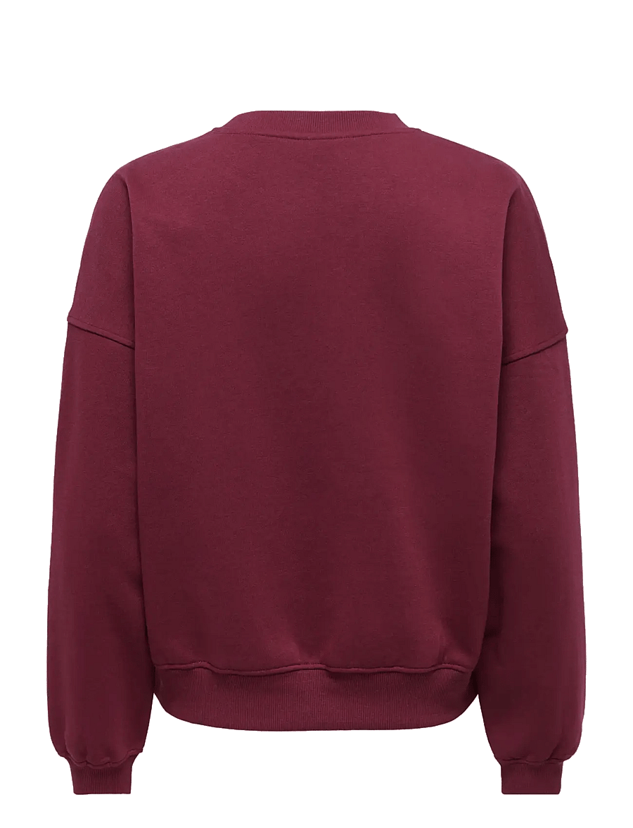 JDY - JDYMESA LIFE L/S O-NK EMB SWEAT JRS NOOS - igapäevane stiil - windsor wine - 1