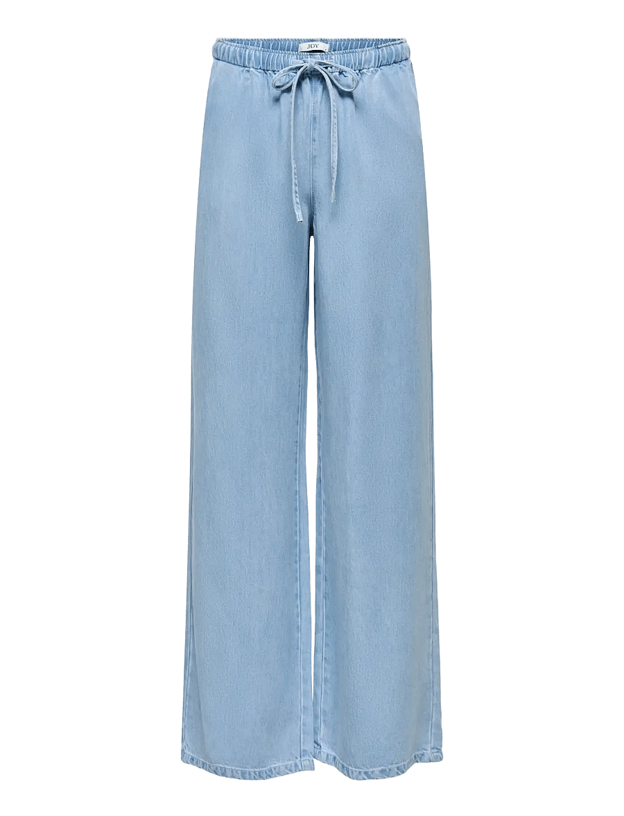 JDY - JDYMIRA MW WIDE STRING PANT PNT NOOS - bukser med brede ben - light blue denim - 0