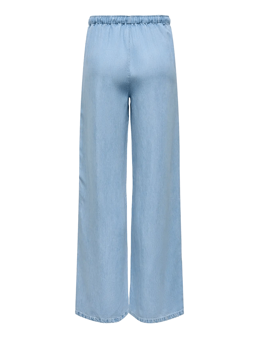 JDY - JDYMIRA MW WIDE STRING PANT PNT NOOS - bukser med brede ben - light blue denim - 1