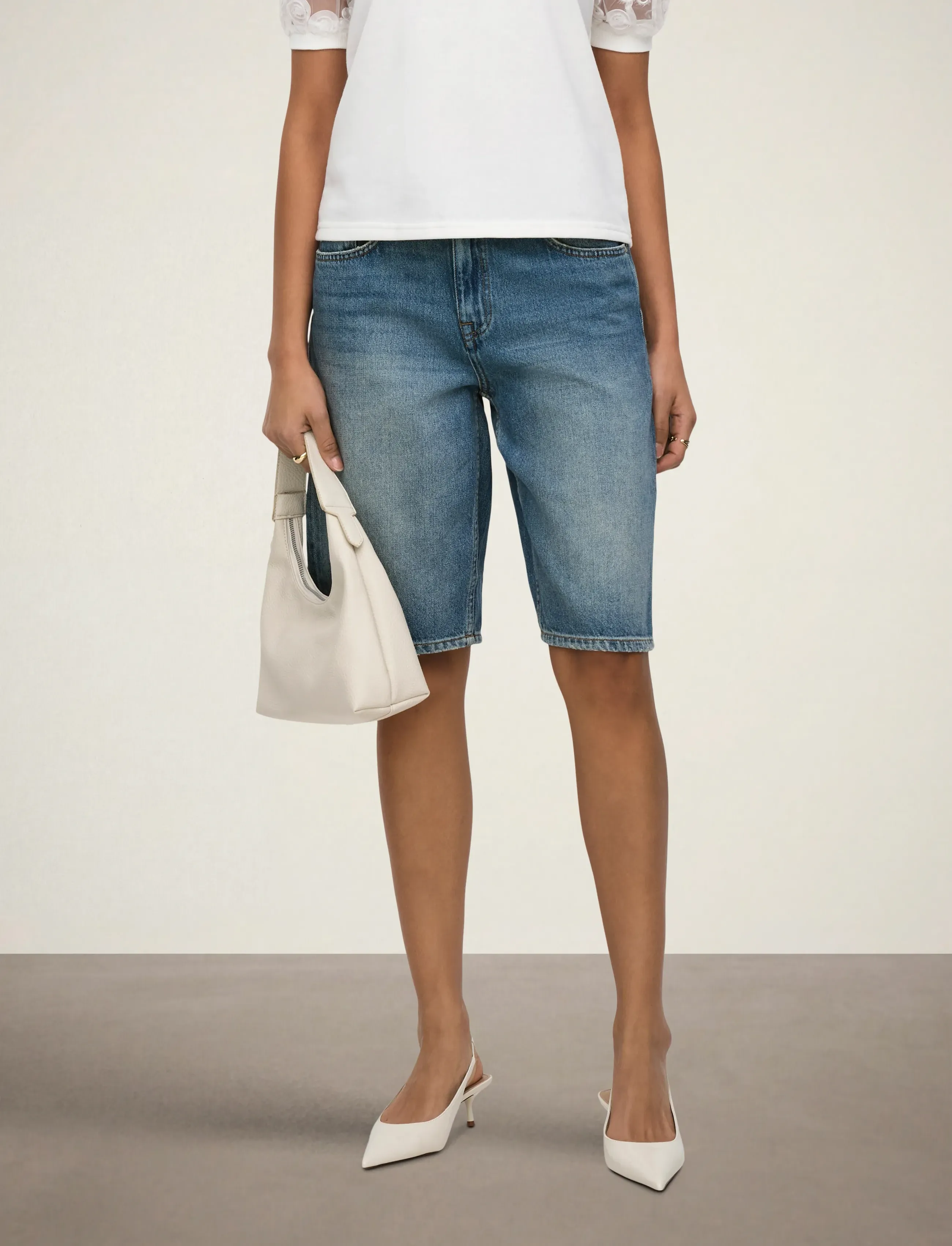 JDY - JDYLINA MW BERMUDA SHORTS DNM NOOS - short en jeans - medium blue denim - 4