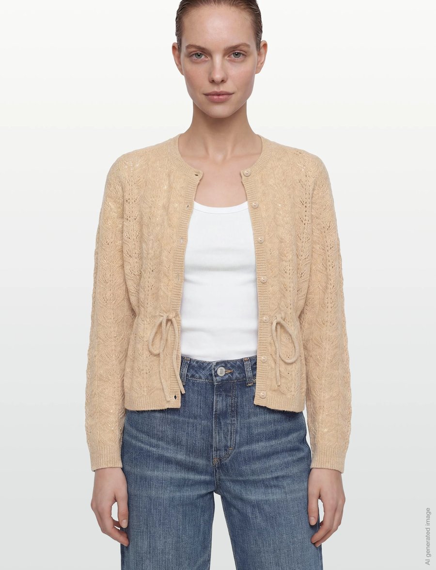 JDY - JDYMOON LIFE L/S TIE CARDIGAN KNT - cardigans - camel - 3
