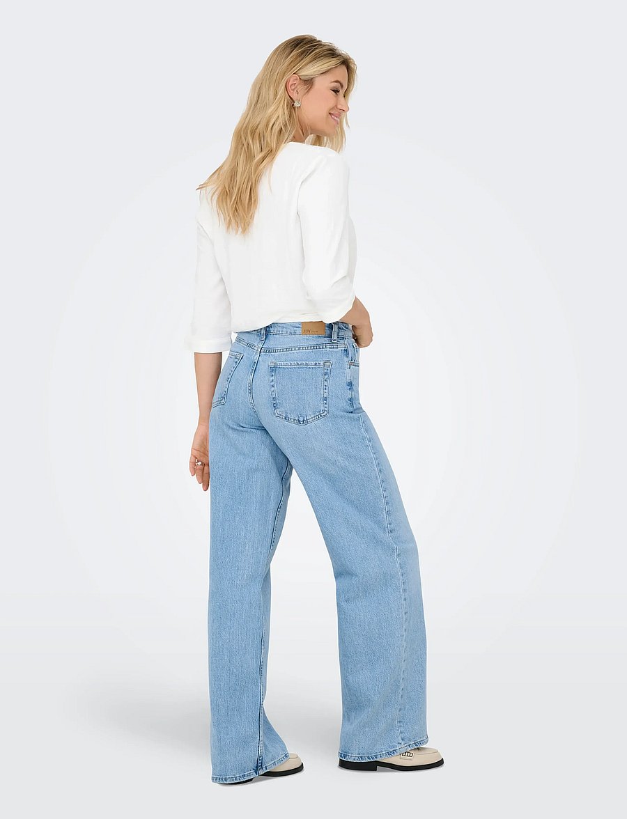 JDY - JDYRUBY MW WID LB 1012 DNM NOOS - brede jeans - light blue denim - 3