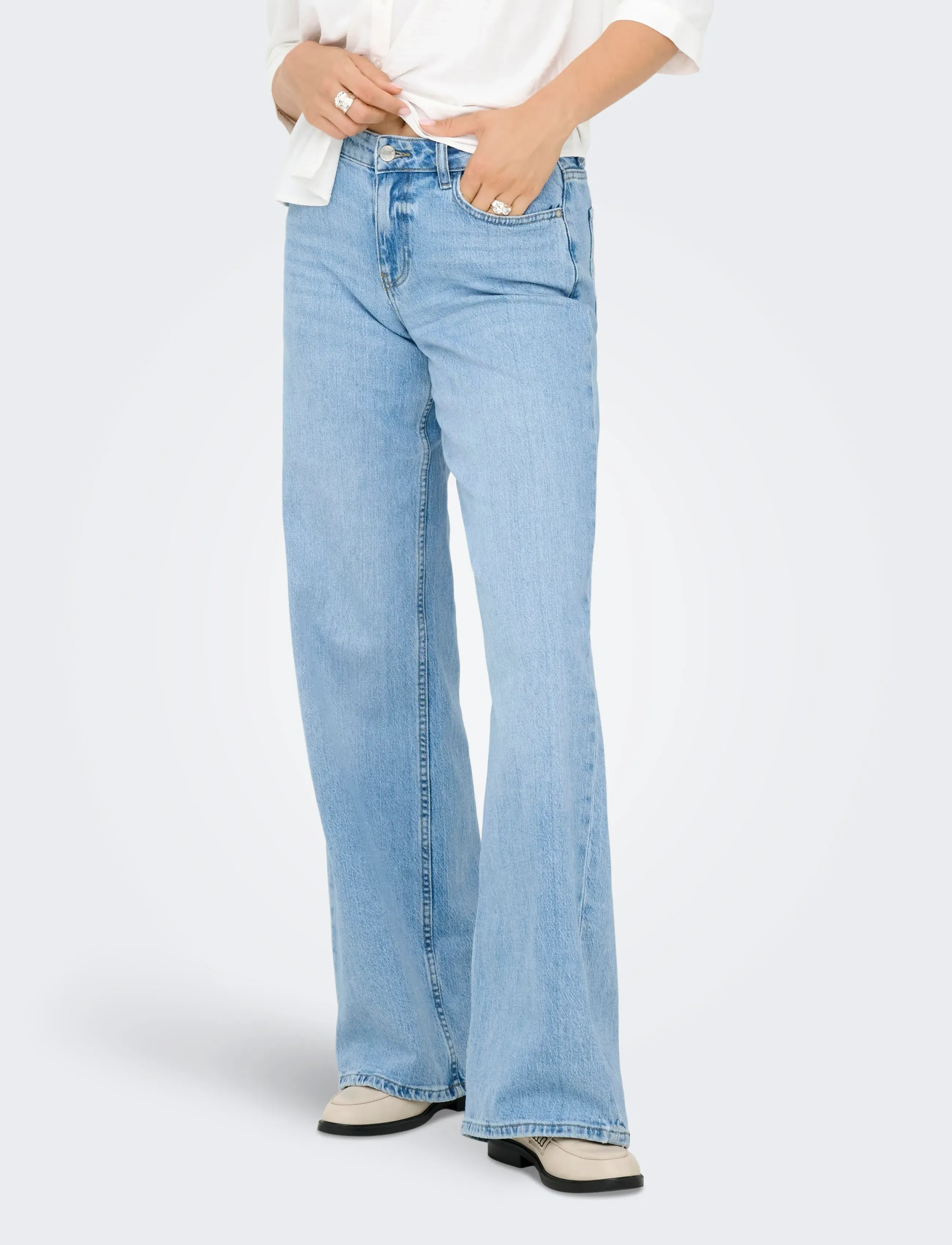 JDY - JDYRUBY MW WID LB 1012 DNM NOOS - brede jeans - light blue denim - 5