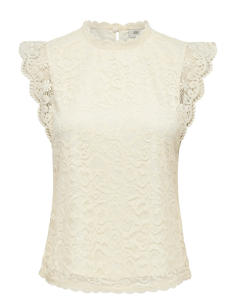 JDY - JDYLOTAS S/L LACE TOP JRS NOOS - Ärmellose blusen - cloud dancer - 1