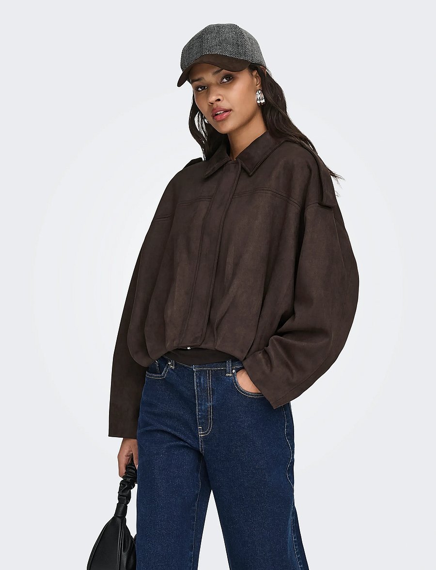 JDY - JDYNIA FAUX SUEDE BAT JACKET OTW NOOS - lette jakker - chocolate torte - 0