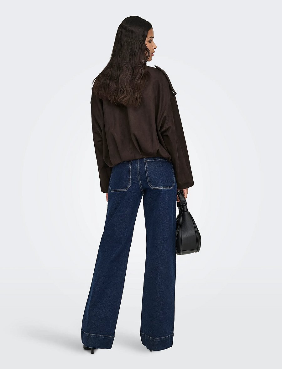 JDY - JDYNIA FAUX SUEDE BAT JACKET OTW NOOS - lette jakker - chocolate torte - 3
