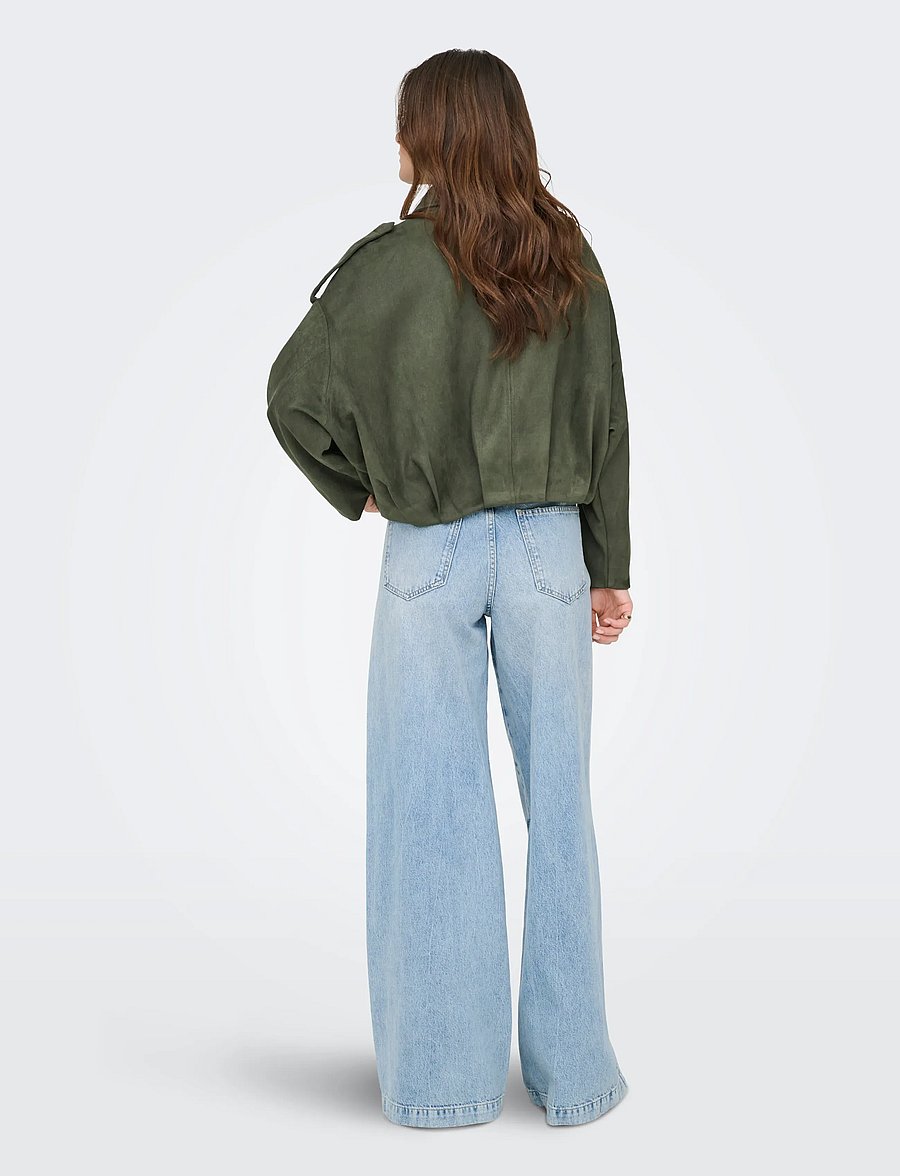 JDY - JDYNIA FAUX SUEDE BAT JACKET OTW NOOS - light jackets - thyme - 3