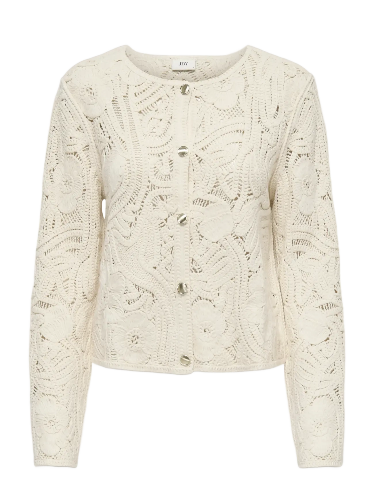 JDY JDYZANKA L/S CROCHET CARDIGAN JRS - Knitwear - CLOUD DANCER / cream