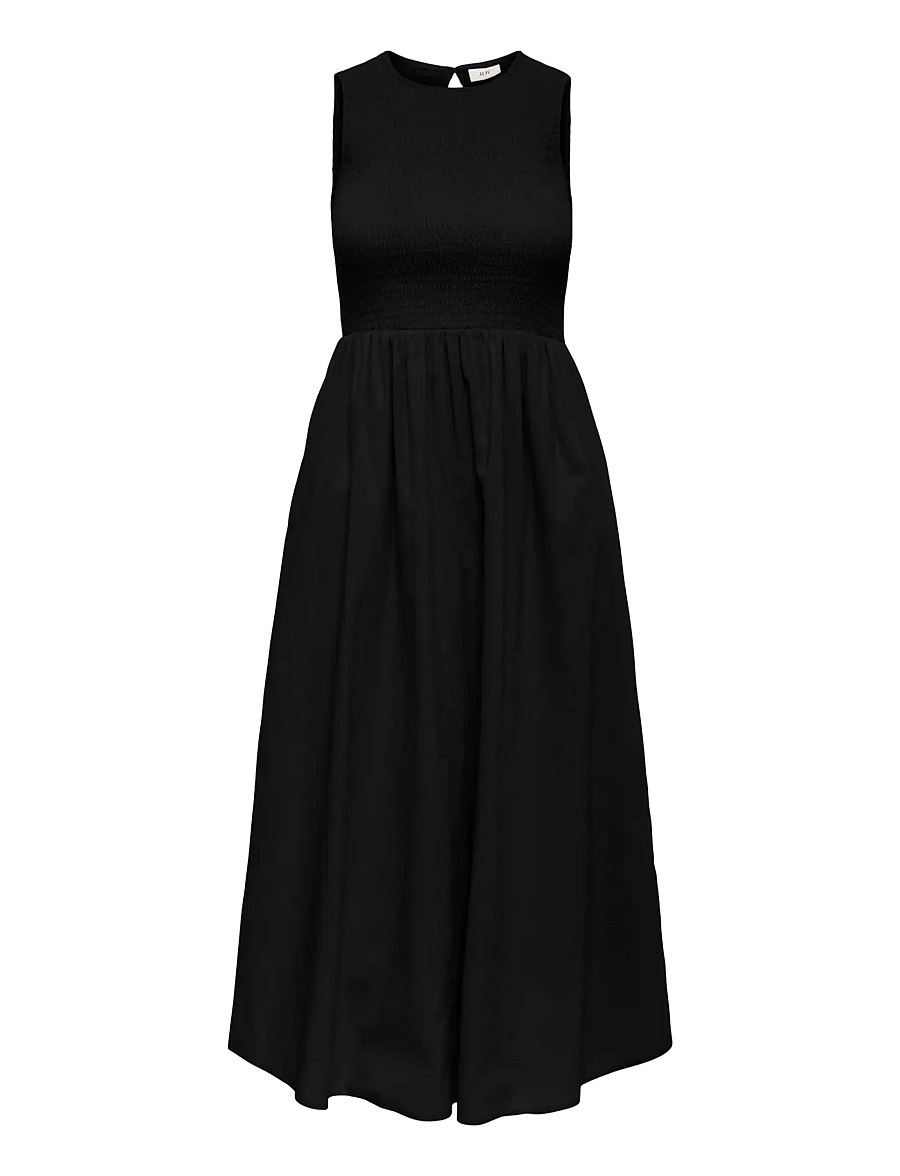 JDY - JDYDIEGO S/L SMOCK MIDI DRESS WVN NOOS - partykleider - black - 1