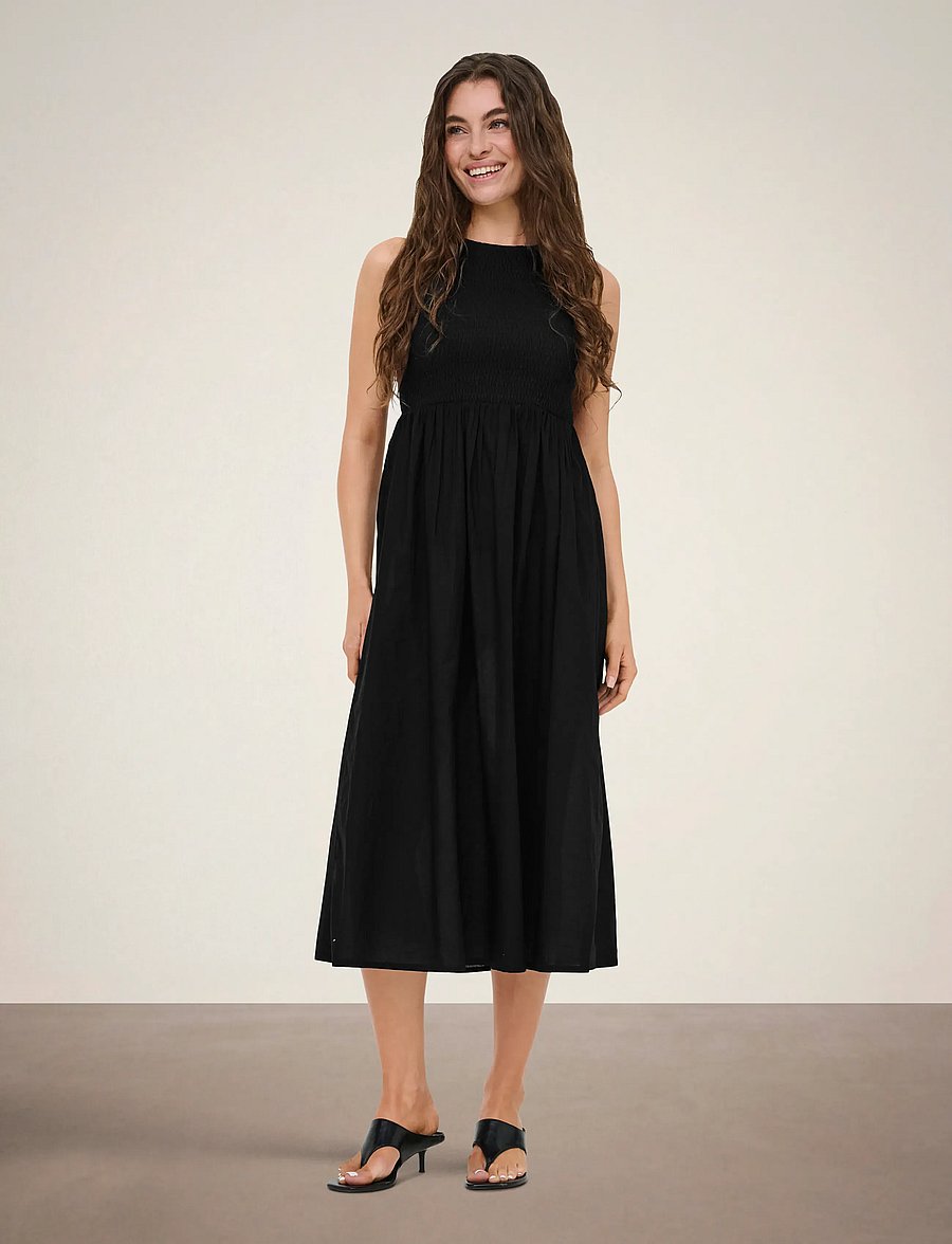 JDY - JDYDIEGO S/L SMOCK MIDI DRESS WVN NOOS - partykleider - black - 0
