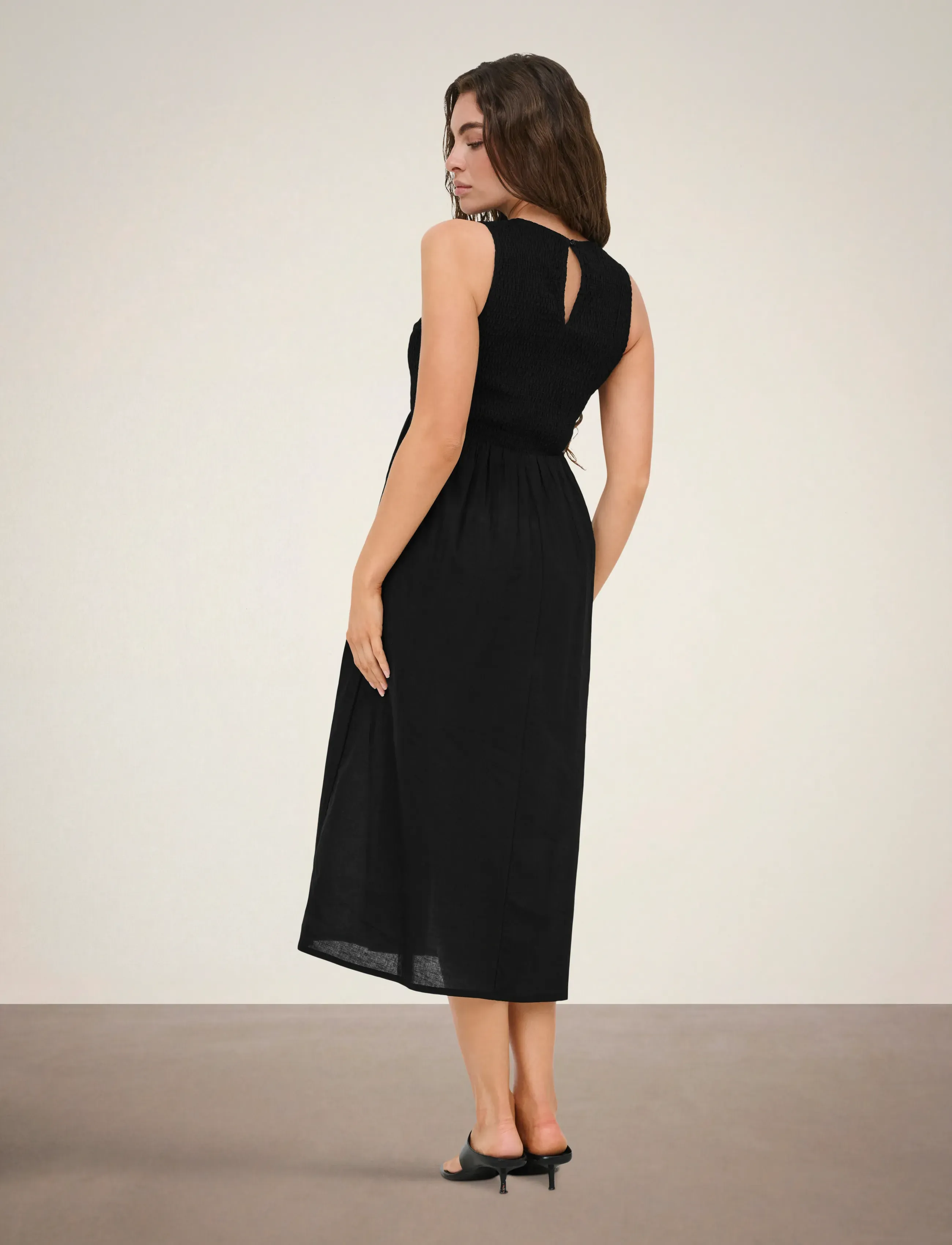 JDY - JDYDIEGO S/L SMOCK MIDI DRESS WVN NOOS - robes de fête - black - 3