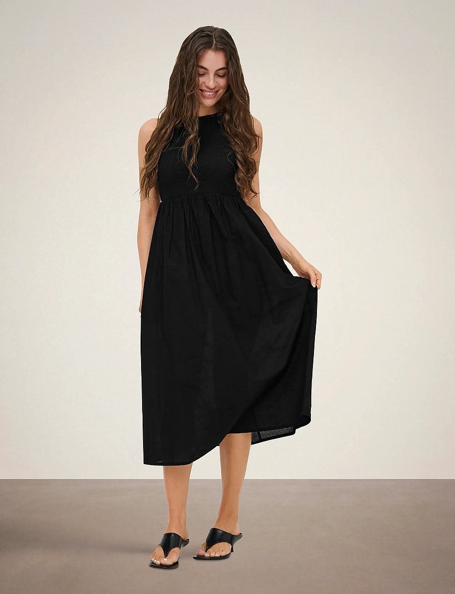 JDY - JDYDIEGO S/L SMOCK MIDI DRESS WVN NOOS - partykleider - black - 4