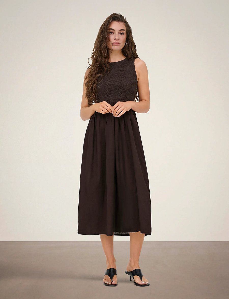 JDY - JDYDIEGO S/L SMOCK MIDI DRESS WVN NOOS - partykleider - chocolate torte - 4