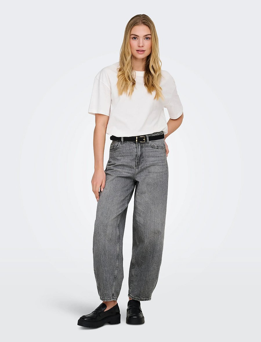 JDY - JDYSUSIE MW BAR MG 1031 JEANS DNM - barrel jeans - medium grey denim - 4