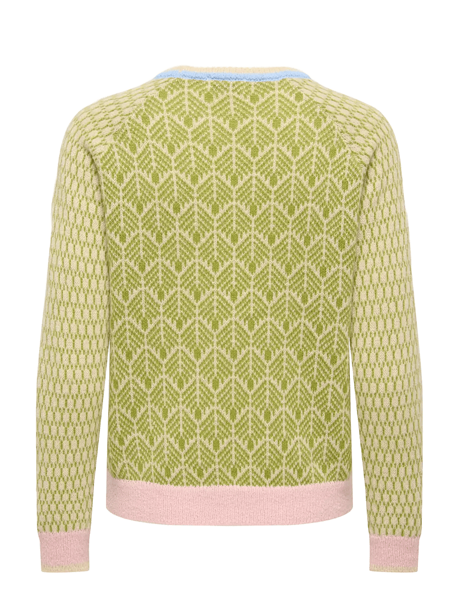JDY - JDYBRYN LIFE L/S ONECK JACQ PULLOVER KNT - stickade tröjor - crÈme brÛlÉe - 2