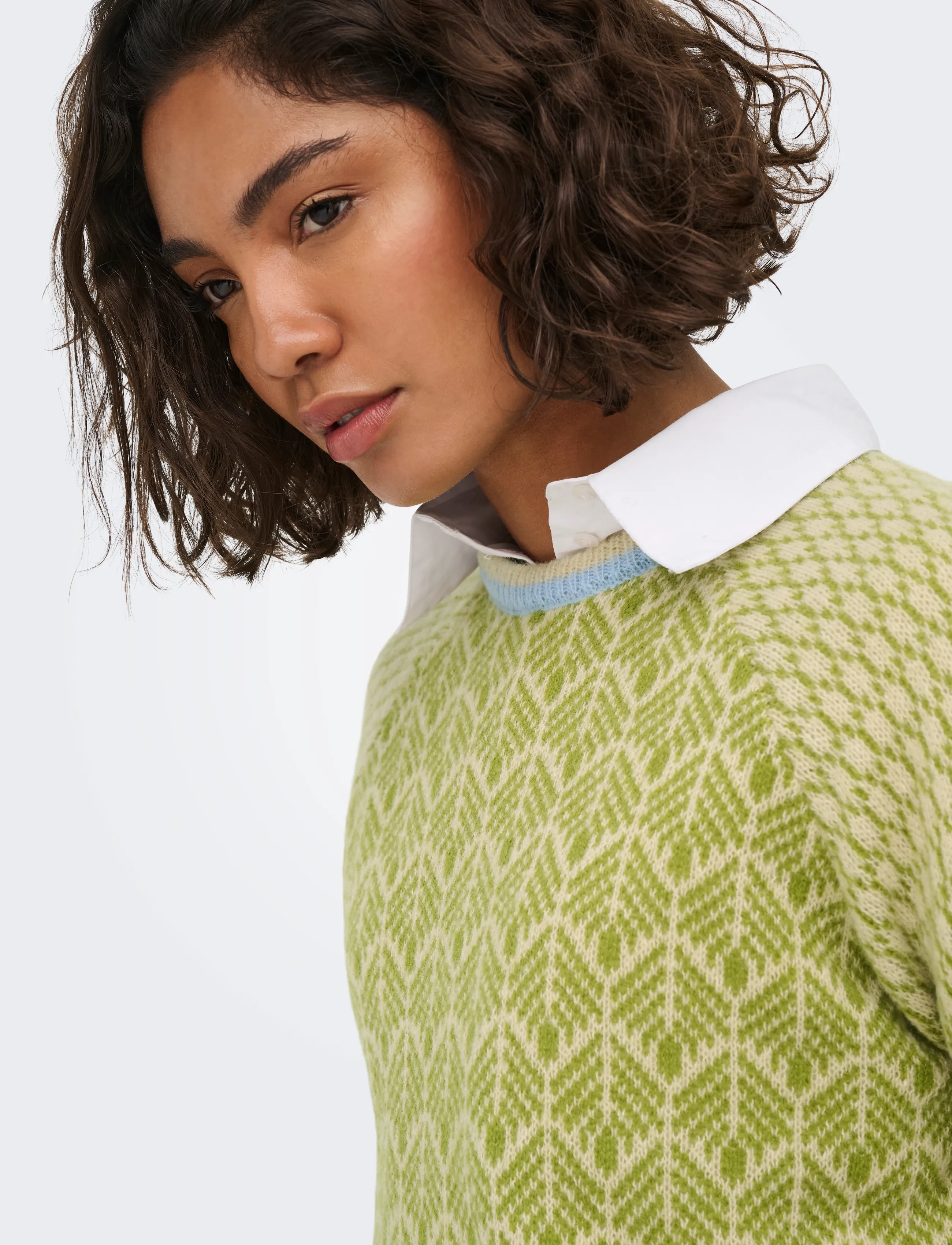 JDY - JDYBRYN LIFE L/S ONECK JACQ PULLOVER KNT - stickade tröjor - crÈme brÛlÉe - 5