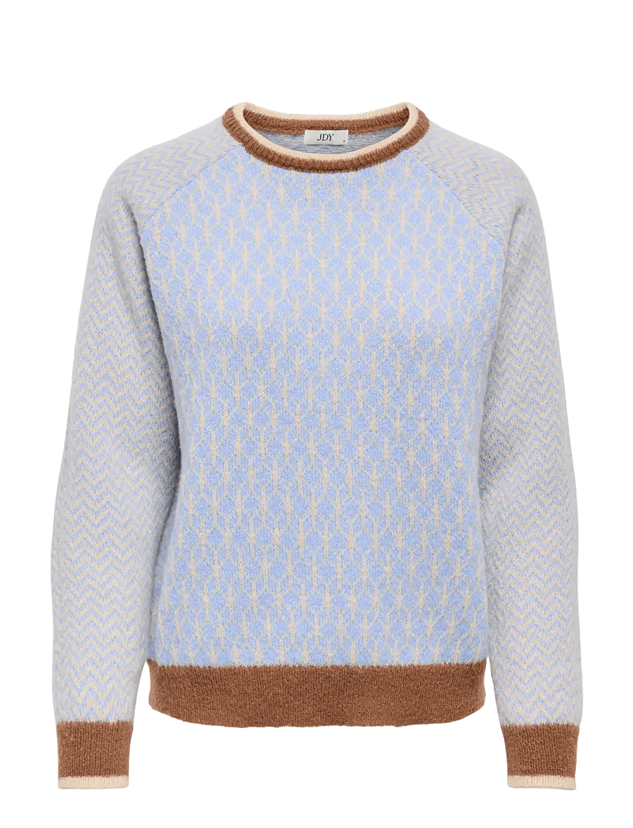 JDY - JDYBRYN LIFE L/S ONECK JACQ PULLOVER KNT - kampsunid - crÈme brÛlÉe - 1