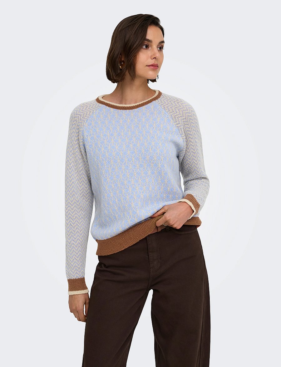 JDY - JDYBRYN LIFE L/S ONECK JACQ PULLOVER KNT - kampsunid - crÈme brÛlÉe - 0