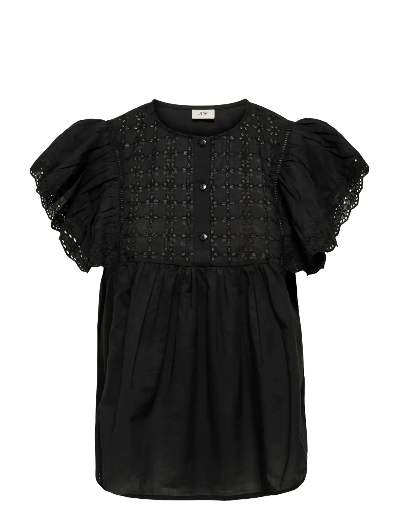 JDY JDYSIGGA S/S TOP WVN - Moetrendid - BLACK / black