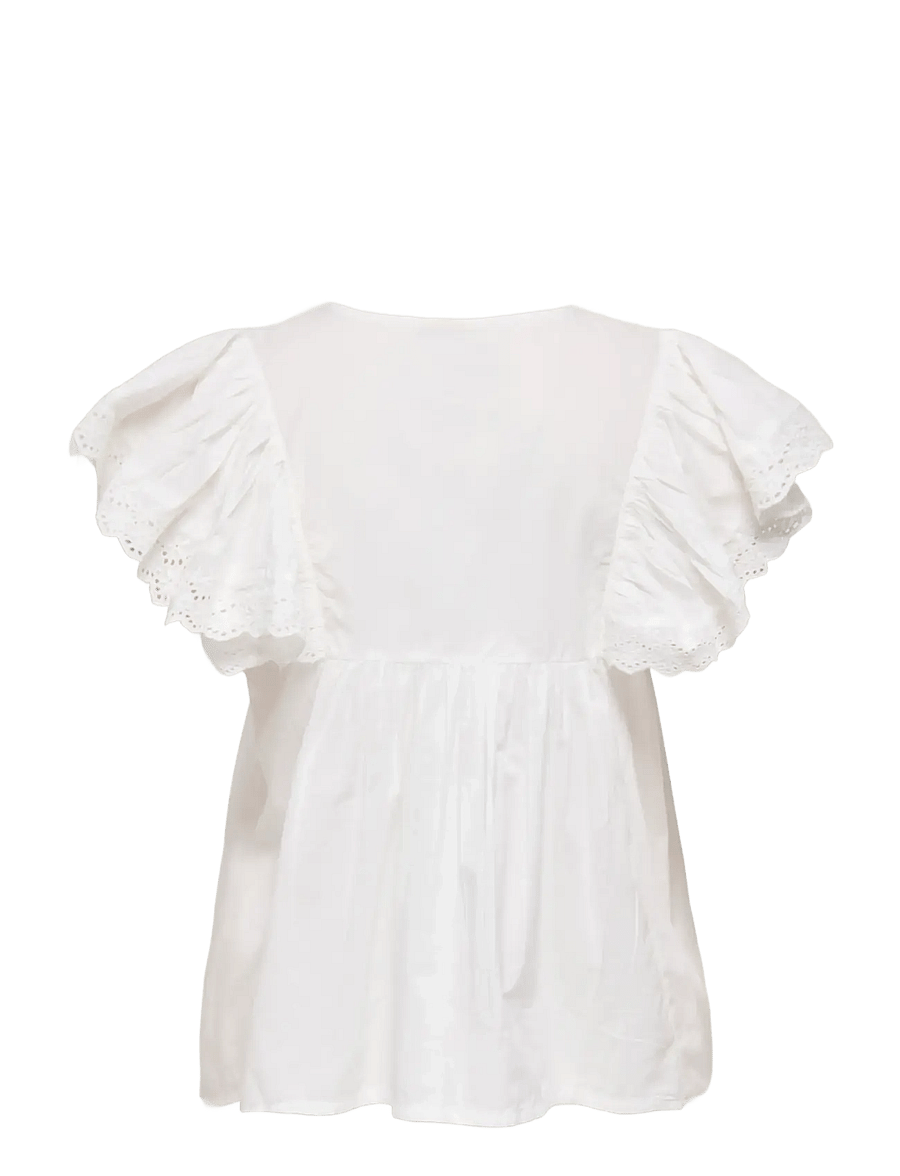 JDY - JDYSIGGA S/S TOP WVN - kurzärmelige blusen - cloud dancer - 2