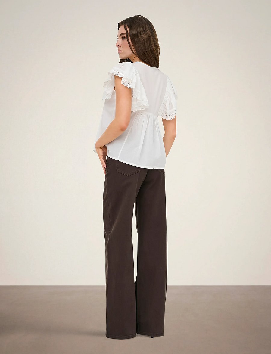 JDY - JDYSIGGA S/S TOP WVN - kurzärmelige blusen - cloud dancer - 3