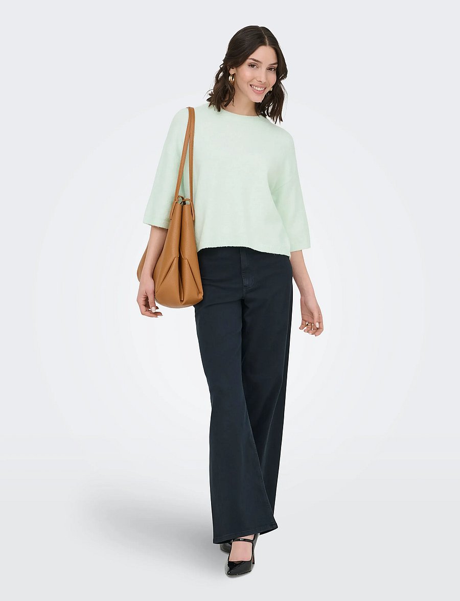 JDY - JDYCHLOE LIFE 3/4 ON PULLOVER KNT NOOS - striktrøjer - morning mist - 4