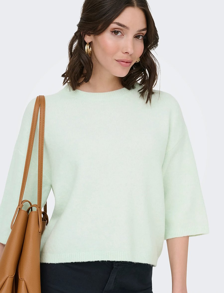 JDY - JDYCHLOE LIFE 3/4 ON PULLOVER KNT NOOS - striktrøjer - morning mist - 5