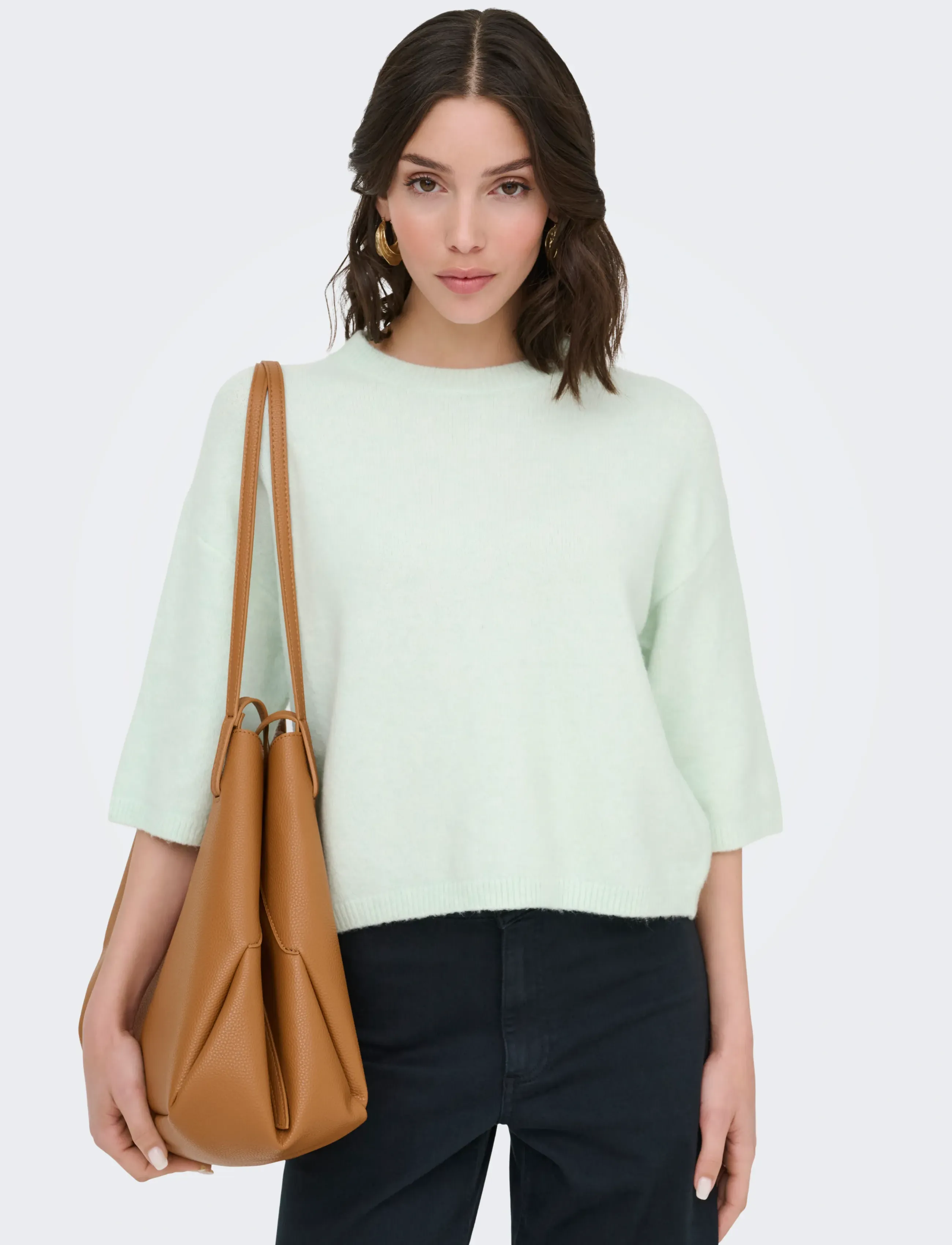 JDY JDYCHLOE LIFE 3/4 ON PULLOVER KNT NOOS - Fødselsdag - MORNING MIST / green