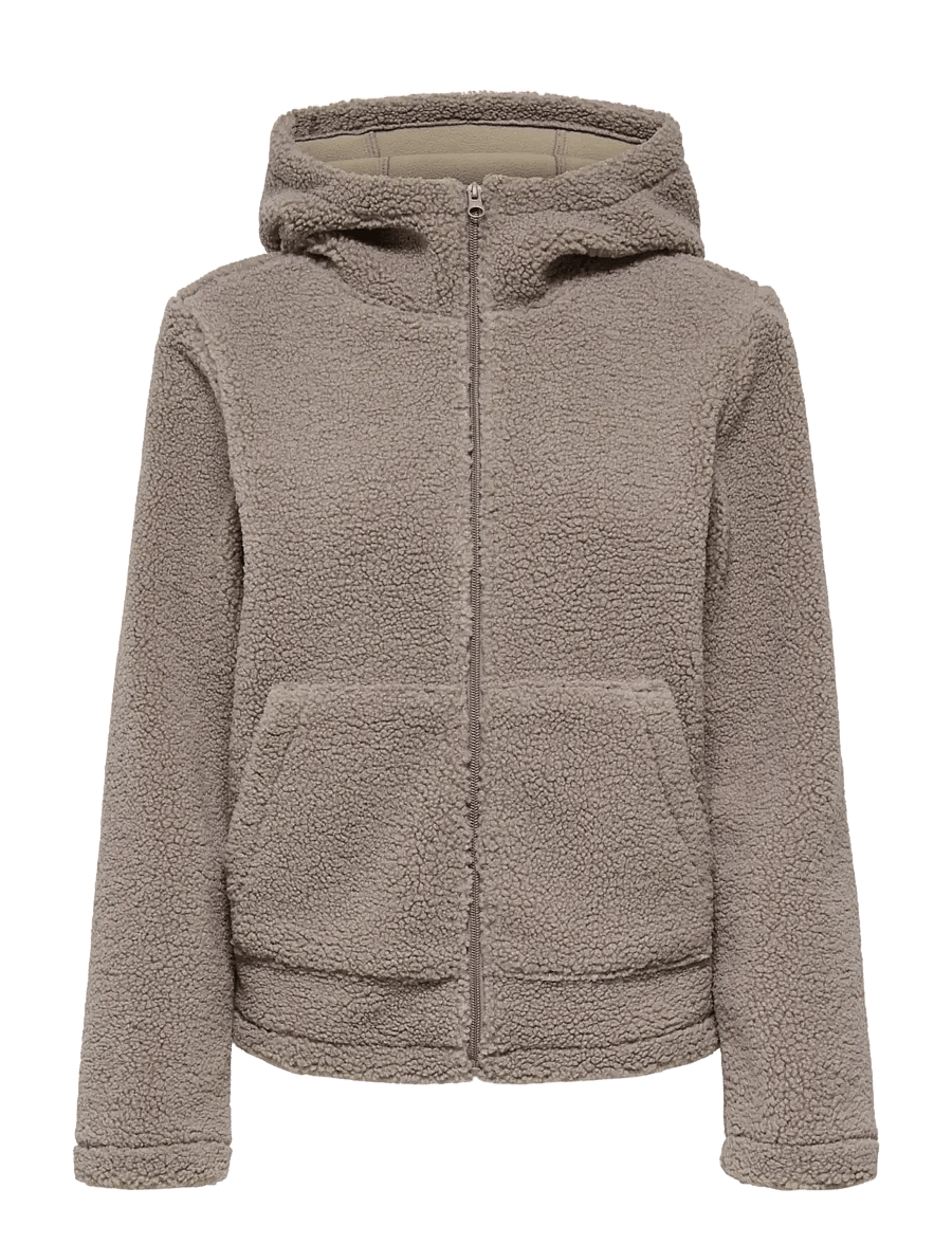 JDY - JDYREBA TEDDY HOOD JACKET OTW YFM - fleece & midlayer - fungi - 1