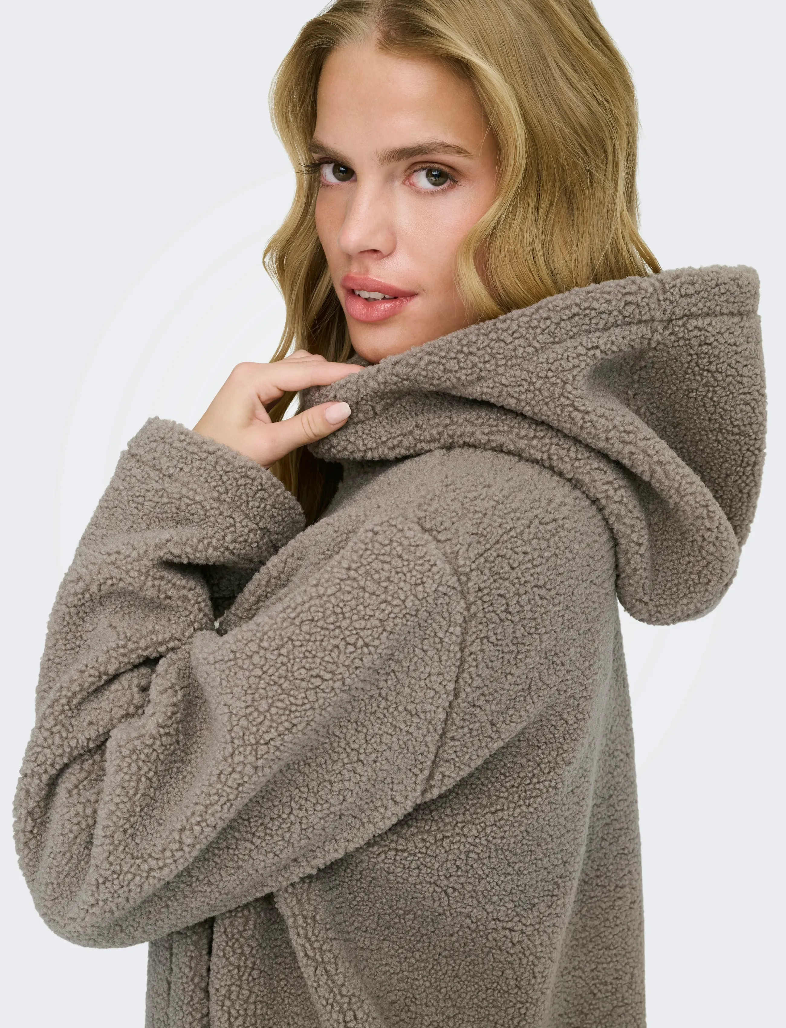 JDY - JDYREBA TEDDY HOOD JACKET OTW YFM - fleece og mellemlag - fungi - 4