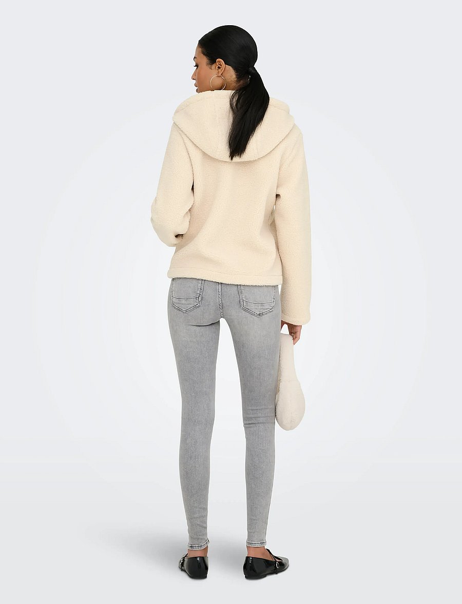 JDY - JDYREBA TEDDY HOOD JACKET OTW YFM - polaires et couches intermédiaires - pumice stone - 3