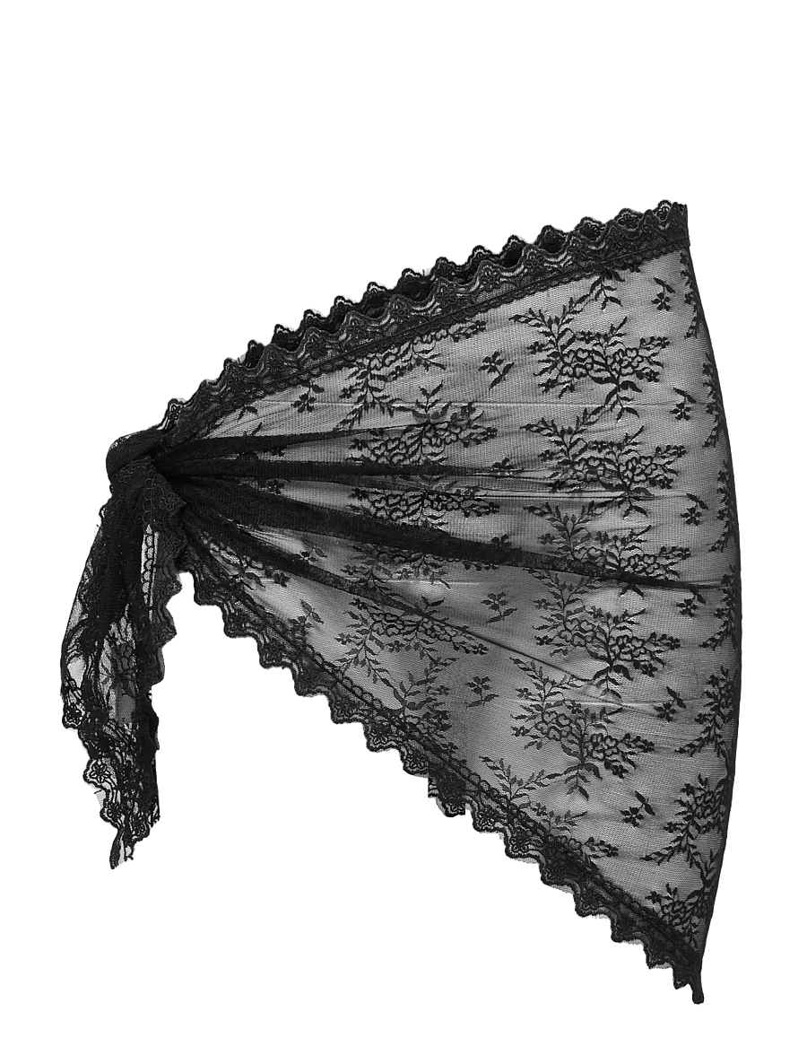 JDY - JDYSAFIRA LACE SCARF WVN EXP - tynde tørklæder - black - 1