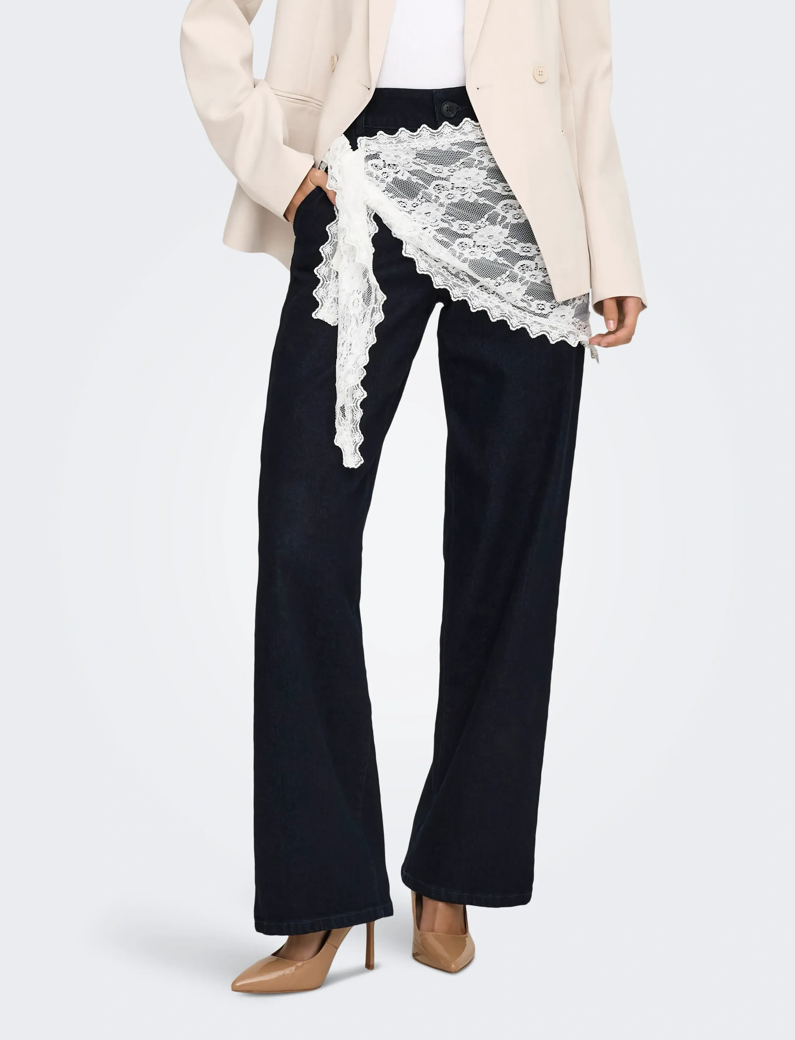 JDY JDYSAFIRA LACE SCARF WVN EXP - JDY - CLOUD DANCER / white
