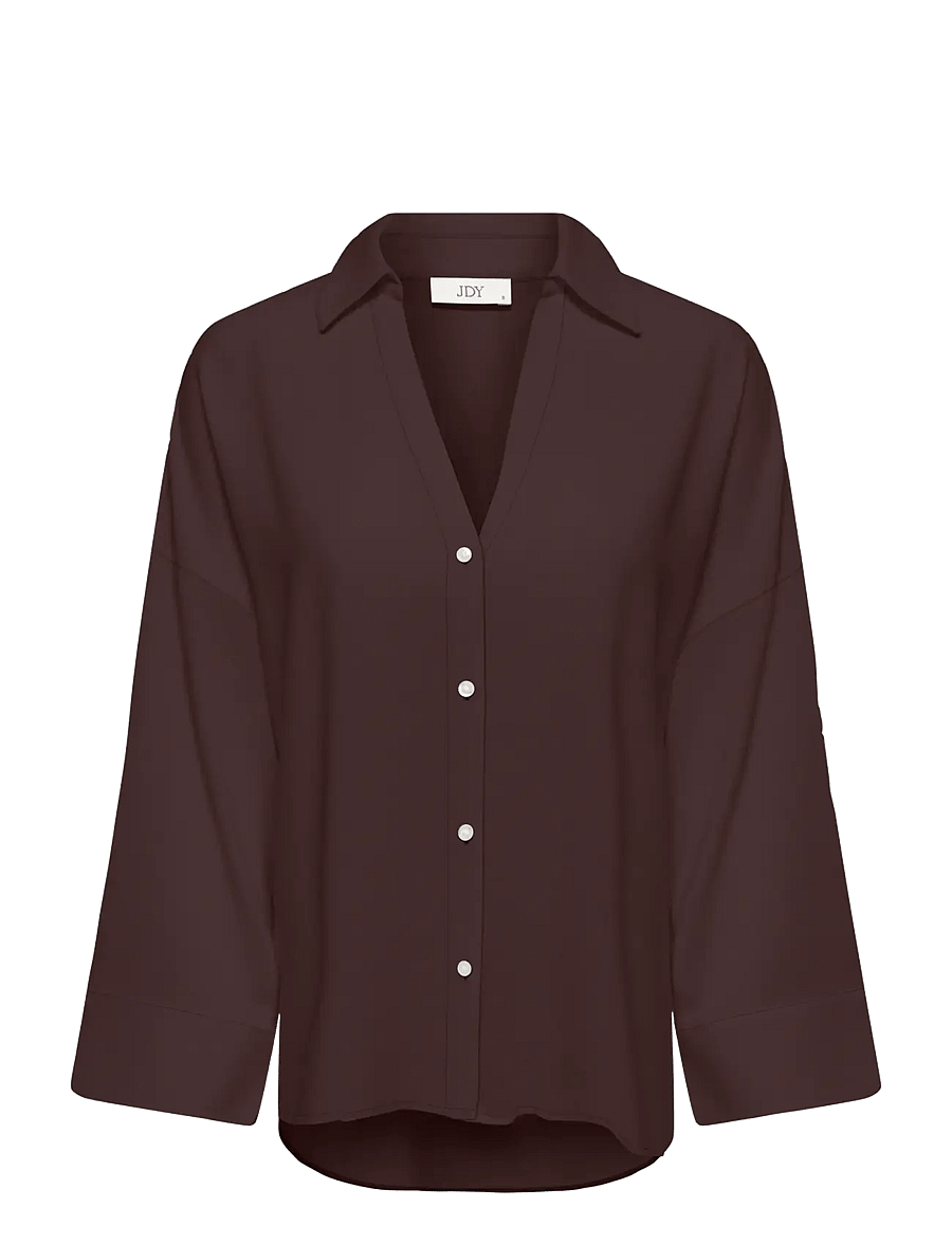 JDY - JDYLAUREL LIFE 7/8 SHIRT WVN - langærmede skjorter - coffee bean - 0