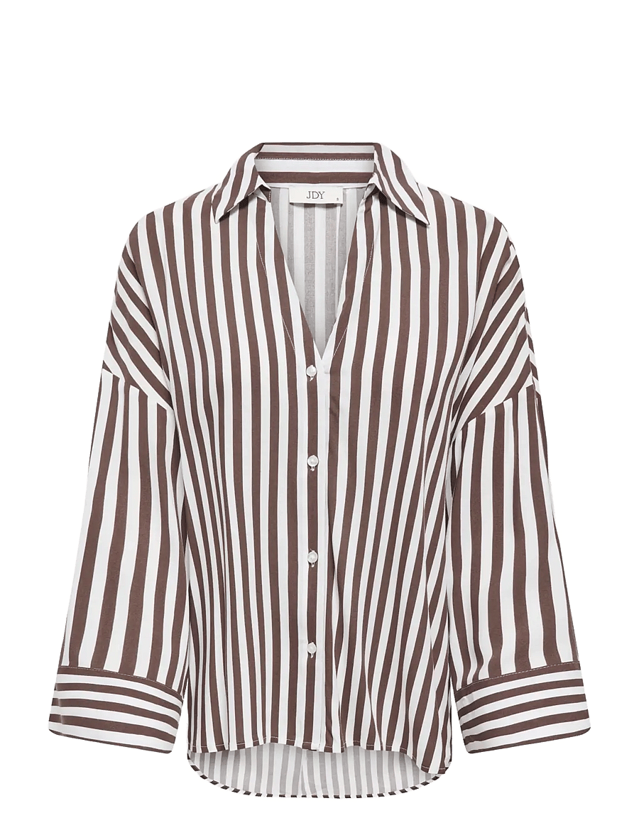 JDY - JDYLAUREL LIFE 7/8 SHIRT WVN - langärmlige hemden - coffee bean - 0