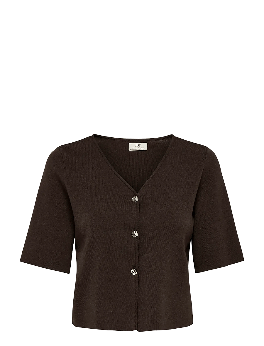 JDY - JDYASTRA 3/4 V-NECK BUTTON CARDIGAN KNT - coffee bean - 1