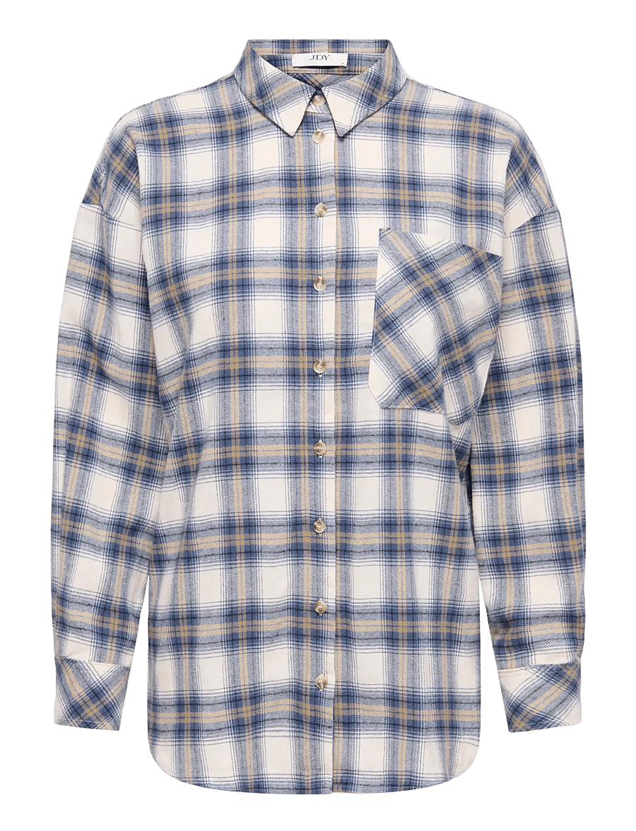 JDY - JDYMAUVE L/S CHECK LOOSE SHIRT WVN - whitecap gray - 0