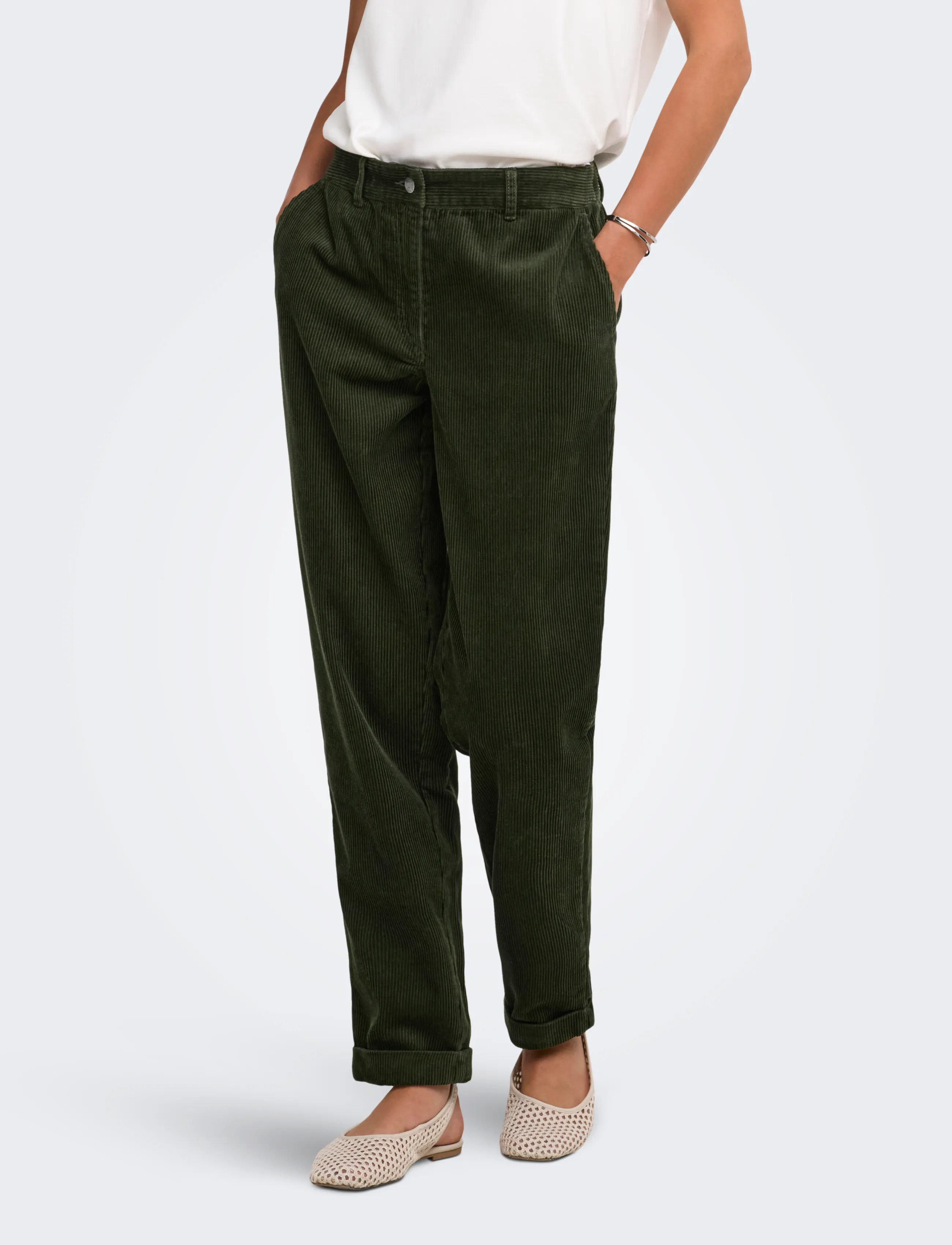 JDY JDYSHIRAZ MW ANK PANT PNT - Chinos - FOREST NIGHT / green