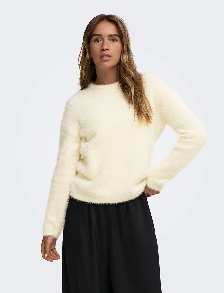 JDY - JDYPRIME JAYLA L/S ON PULLOVER KNT NOOS - cloud dancer - 0