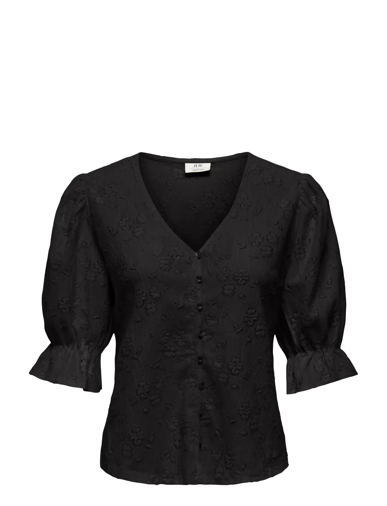 JDY JDYJAKOBE 2/4 LACE TOP JRS - Riided - BLACK / black