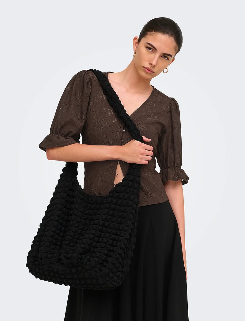 JDY - JDYJAKOBE 2/4 LACE TOP JRS - t-shirts - coffee bean - 0