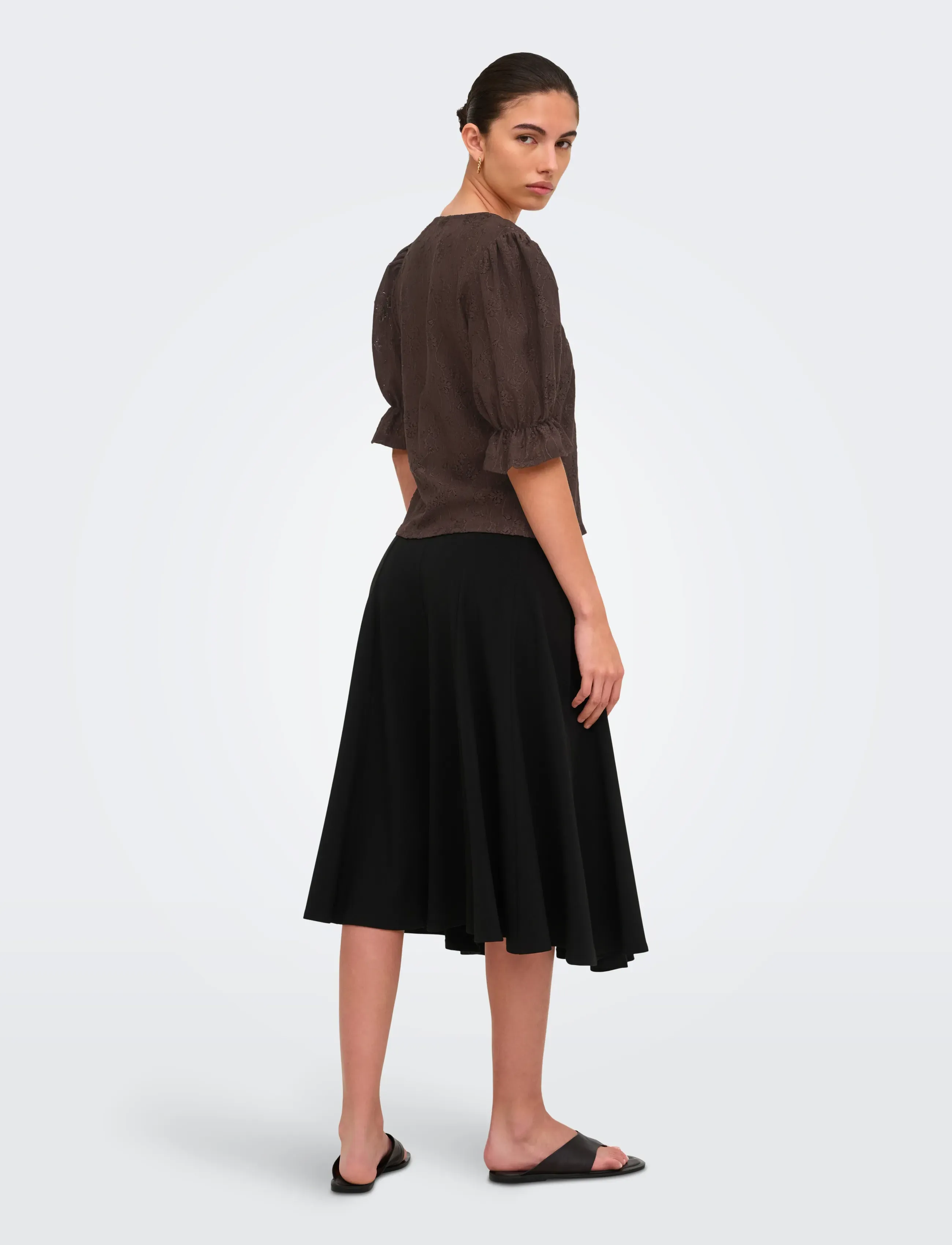 JDY - JDYJAKOBE 2/4 LACE TOP JRS - t-shirts - coffee bean - 3