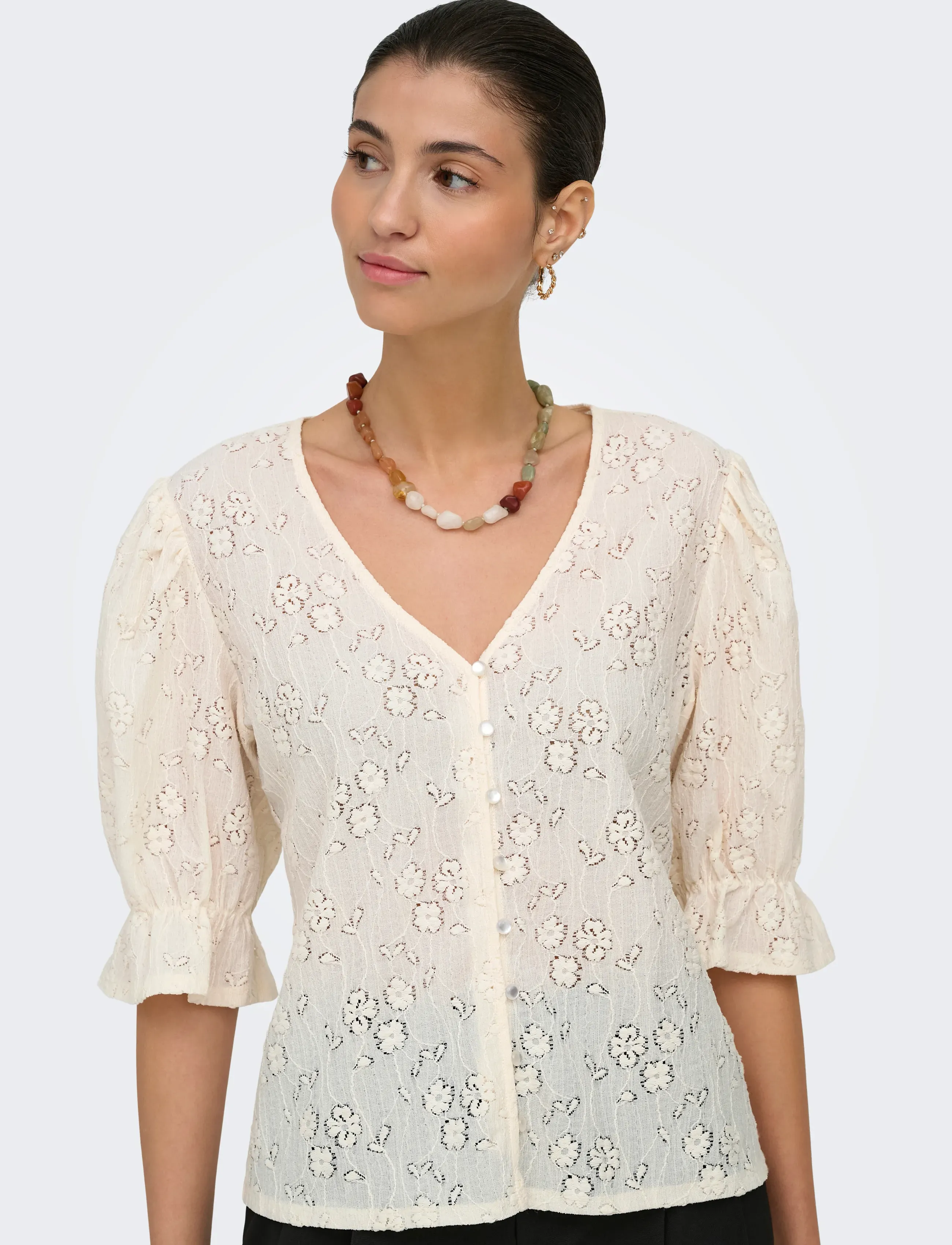 JDY Jdyjakobe 2/4 Lace Top Jrs blusar dam – bild 6