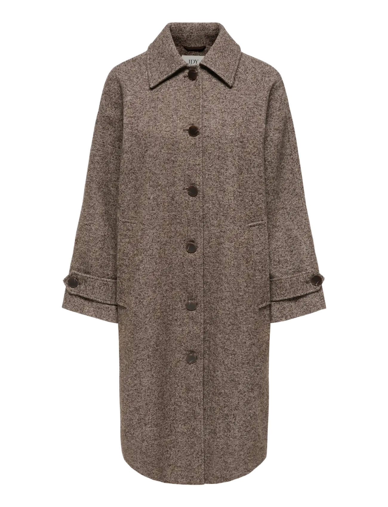 JDY - JDYVINGA HERRINGBONE LONG COAT OTW YFM - mäntel - chocolate torte - 1