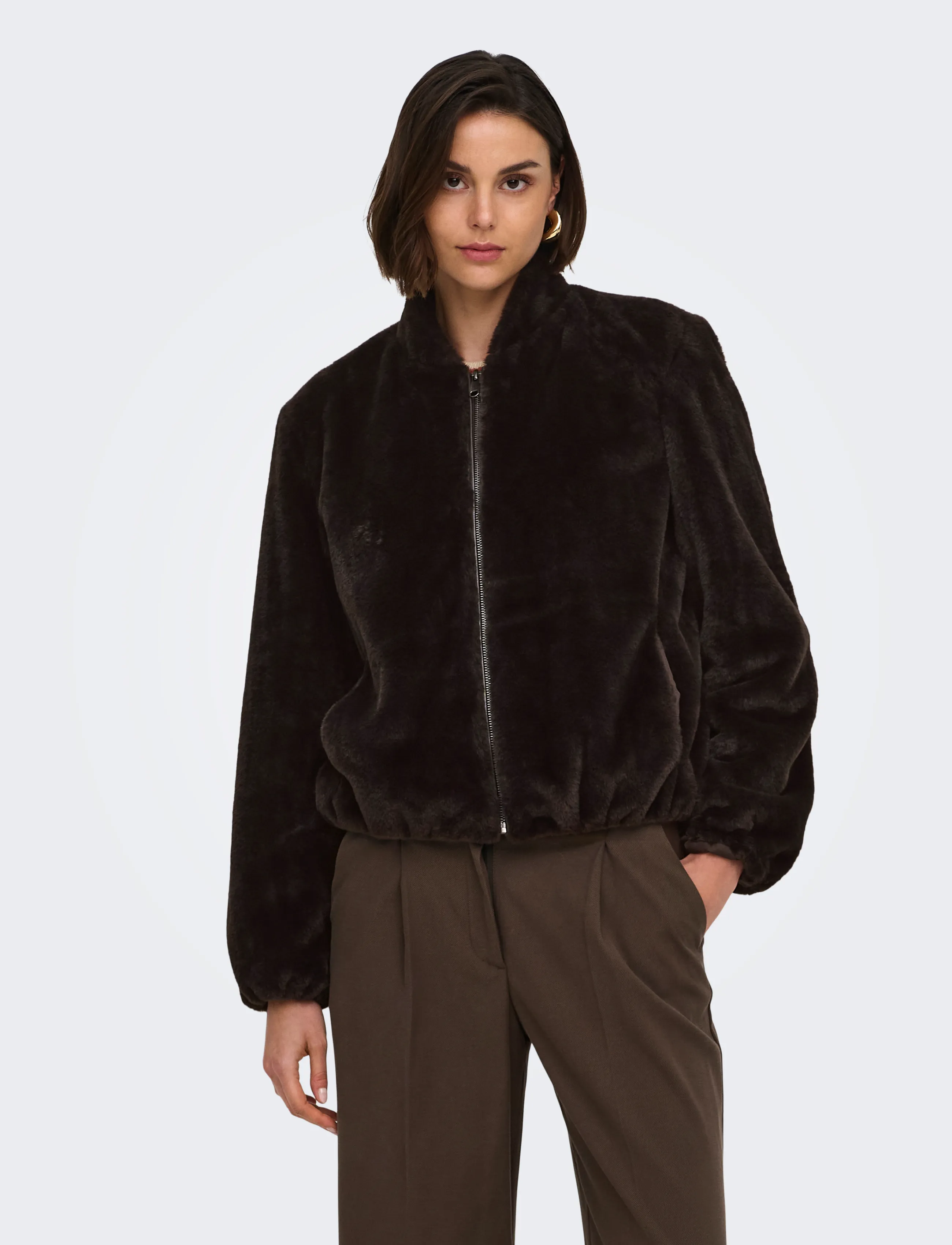 JDY JDYMACY FAUX FUR BALLOON JACKET OTW NOOS - Riided - CHOCOLATE TORTE / brown