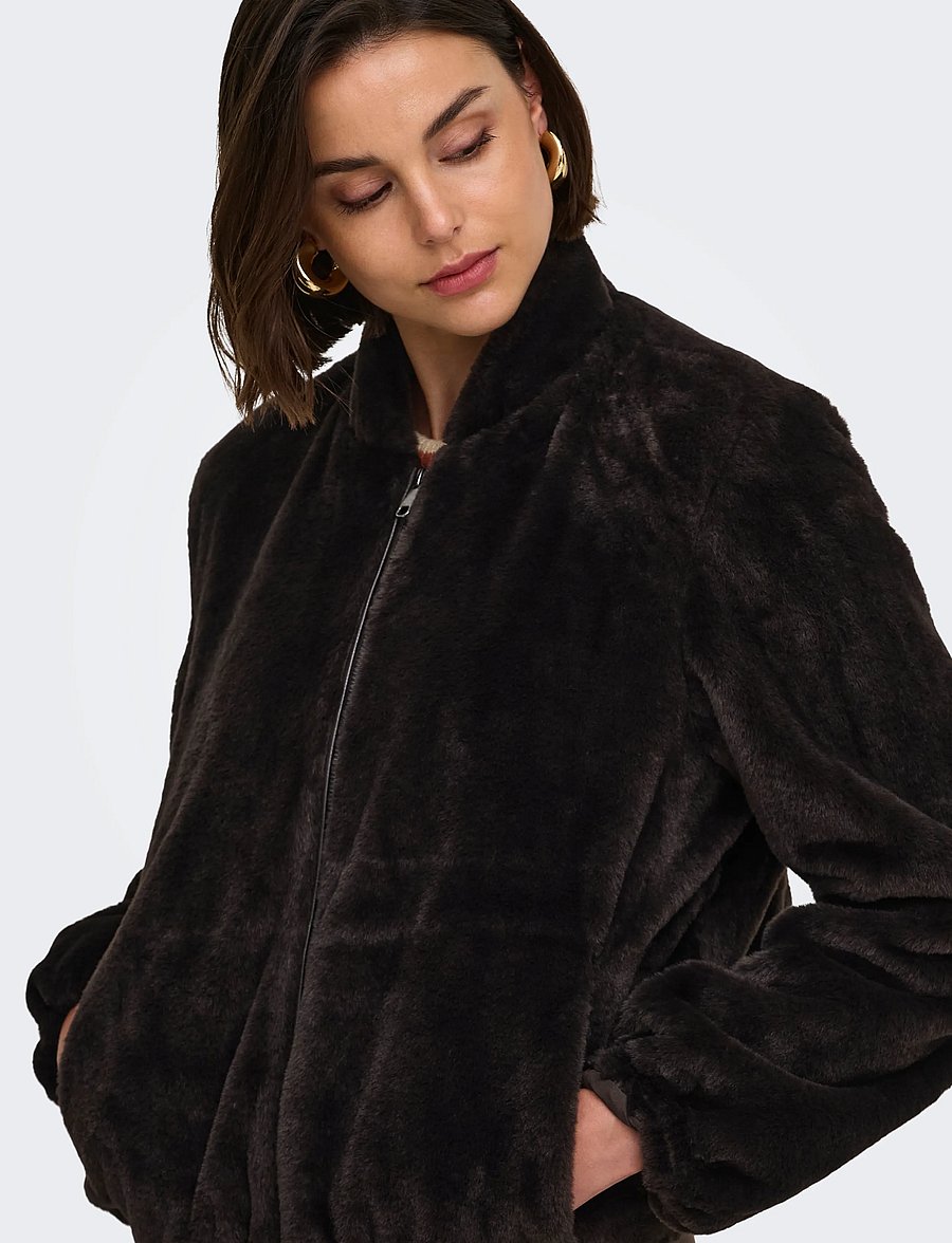 JDY - JDYMACY FAUX FUR BALLOON JACKET OTW NOOS - kunstkarusnahk - chocolate torte - 5