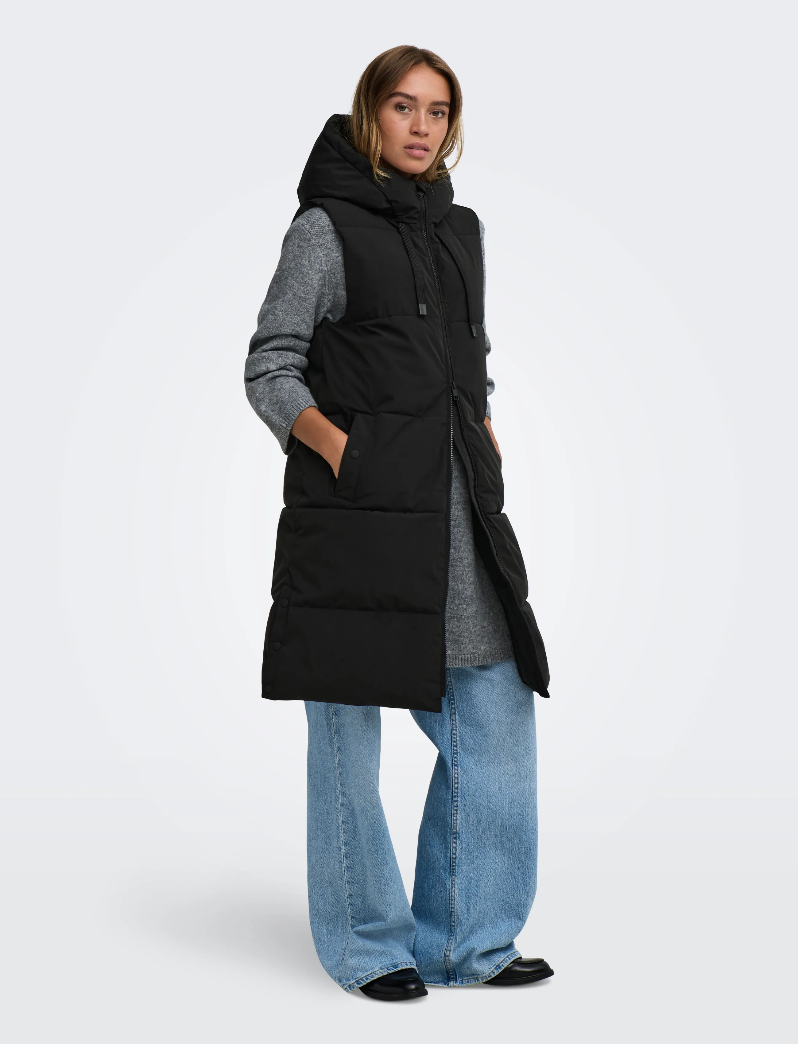 JDY - JDYBLAIR LONG HOOD WAISTCOAT OTW NOOS - black - 4