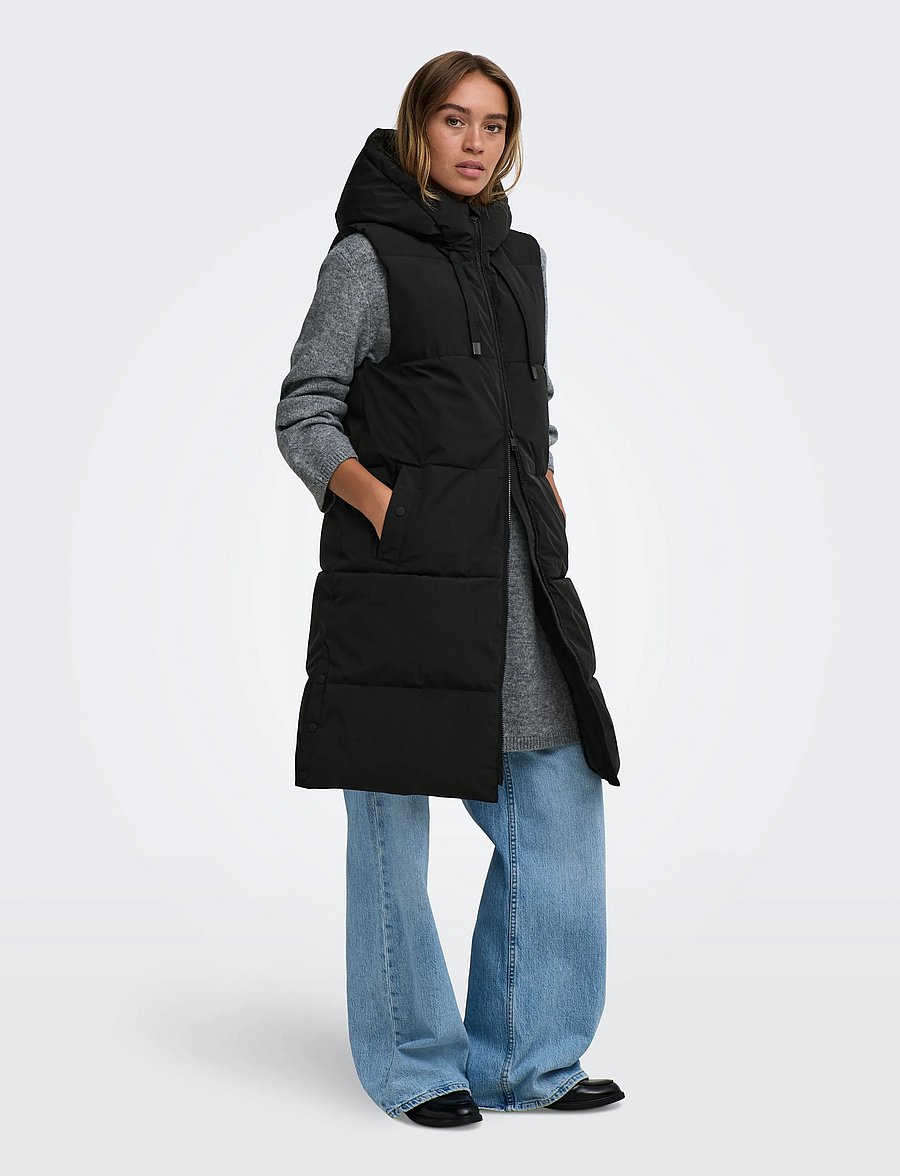 JDY - JDYBLAIR LONG HOOD WAISTCOAT OTW NOOS - black - 4