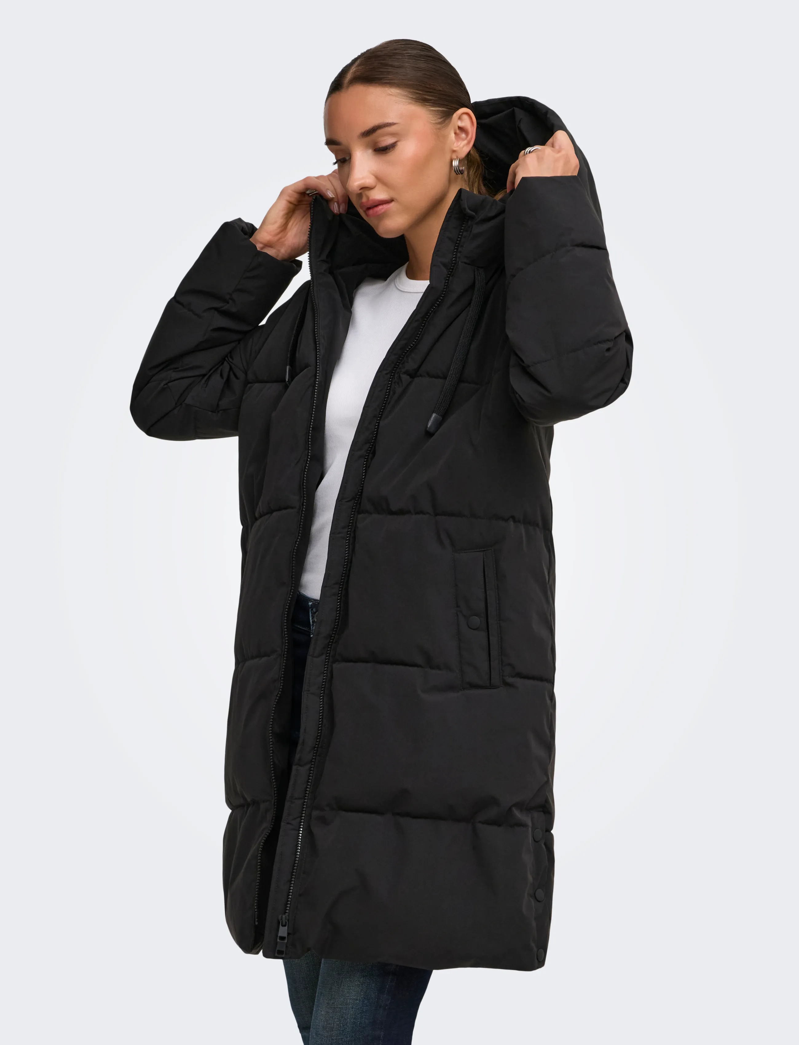 JDY JDYBLAIR LONG HOOD PUFFER OTW SIJ NOOS - JDY - BLACK / black